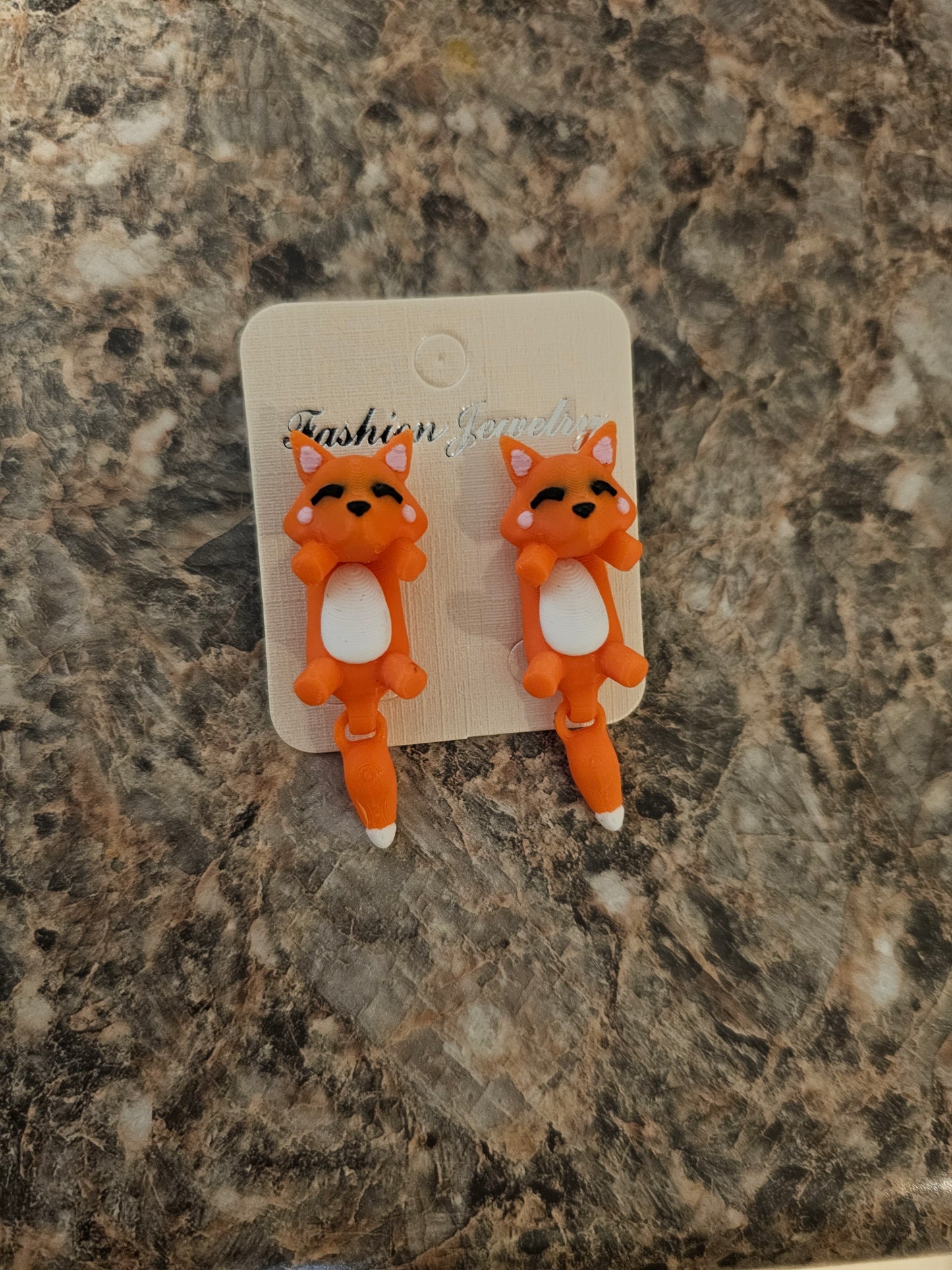 lazy fox earrings